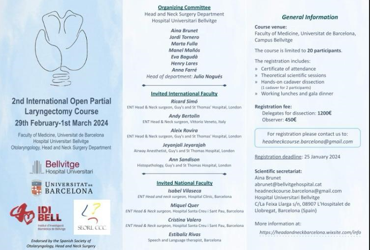 2nd International Open Partial Laryngectomy Course